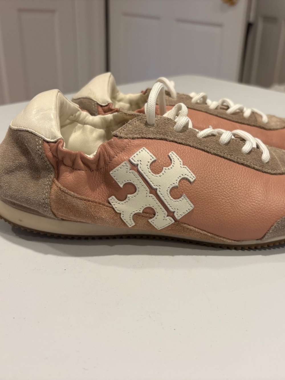 Tory Burch all leather pink sneakers size 10